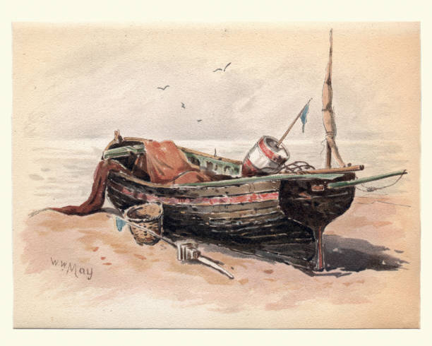 istock Study of a French Fishing Boat (Lugger), 19th Century 1143359556