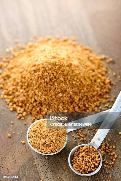Coconut Palm Sugar In Measuring Spoons Stock Photo - Download Image Now - Brown, Close-up, Coconut