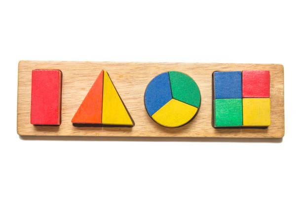 istock Various Wood Toy Block Pieces and Shapes Isolated on White Background to practice and develop children. 1143363882