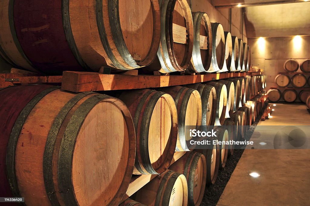 Wine barrels  Aging Process Stock Photo