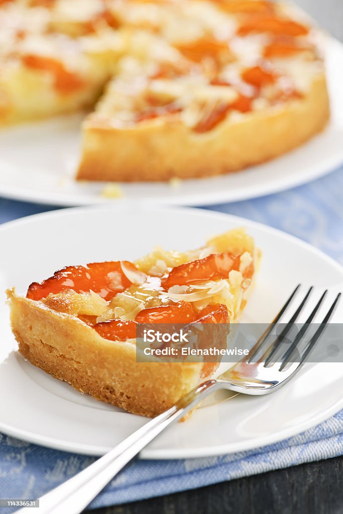 Slice of apricot and almond pie  Apricot Stock Photo