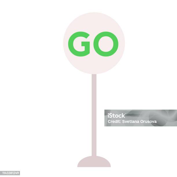 Sign Go Front Go Sign Flat Illustration On White Stock Illustration - Download Image ...