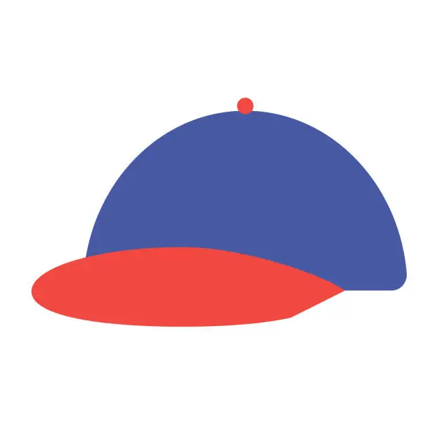 Vector illustration of Blue and red cap flat illustration on white