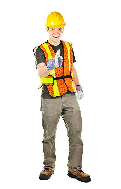 istock Happy construction worker showing thumbs up 114338553