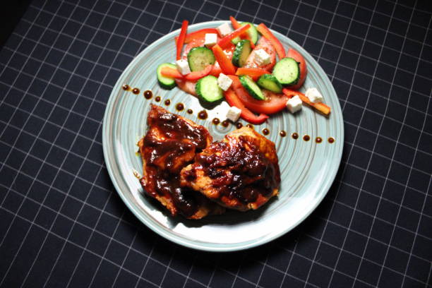 istock Roast meat and salad 1143387077