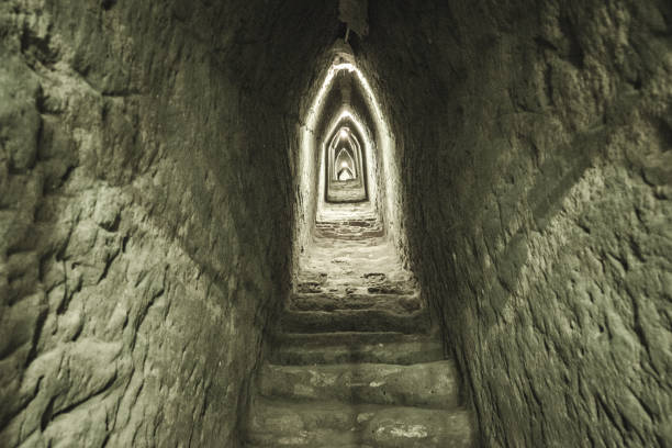 Stairs inside rough buildings