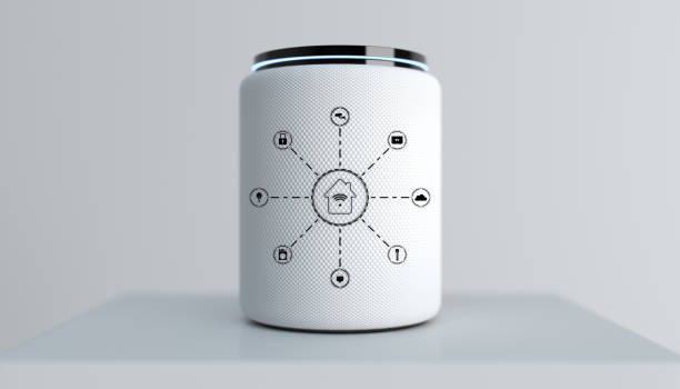 Assistant smart speaker with artificial intelligence concept media concept smart speaker speaker of the house stock pictures, royalty-free photos & images