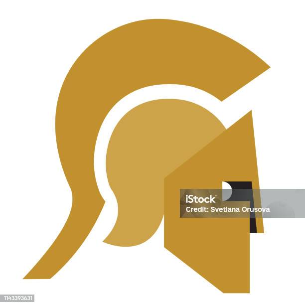 Greek Helmet Flat Illustration Stock Illustration - Download Image Now - Empty, Warrior - Person, Abstract