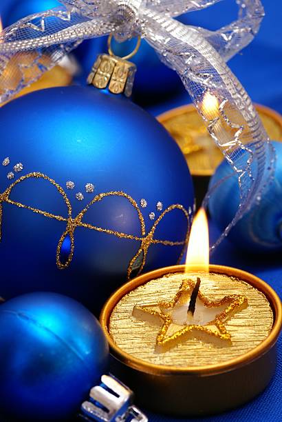 istock Christmas ball with candles 114340093
