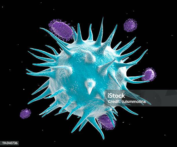 Flu Virus Stock Photo - Download Image Now - Bacterium, Biological Cell, Biology