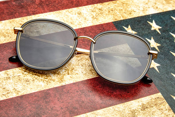 istock Sunglasses on the American flag 1143415080
