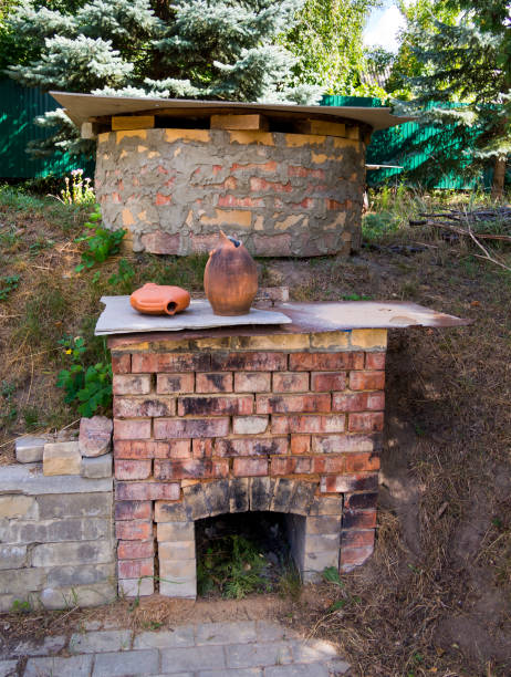 istock Homemade brick oven for burning pottery in the yard 1143422768