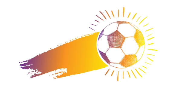 ilustrações, clipart, desenhos animados e ícones de futebol desenhado mão, esboço da esfera de futebol - 2503