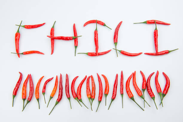 Chili wording isolated on white background