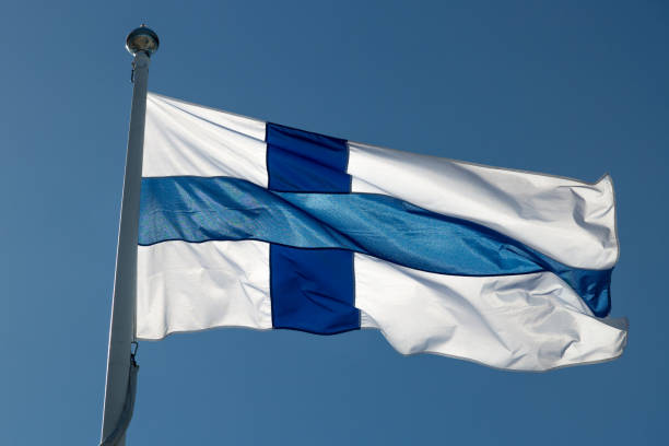 istock The Finnish Flag on a Flagpole 1143427542