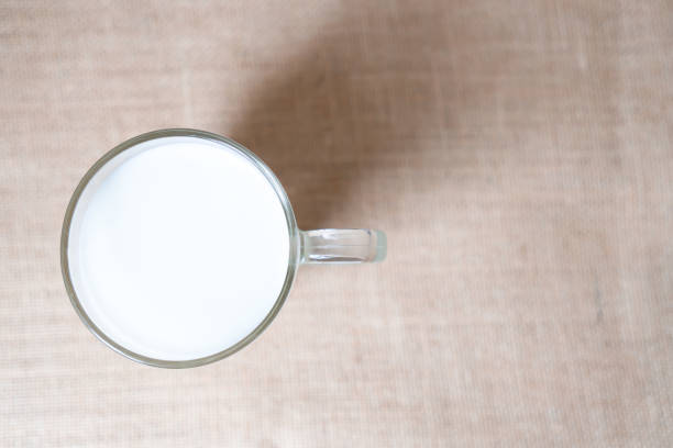 istock Fresh Milk in glass on table with copy space 1143430313