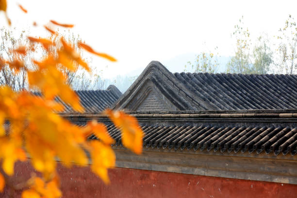 temple scenery in autumn, China