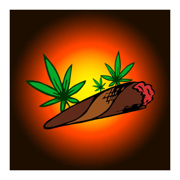 Marijuana joint, blunt or spliff. Medical marijuana rolled cigarette. Marijuana joint, blunt or spliff. Medical marijuana rolled cigarette. blunt stock illustrations