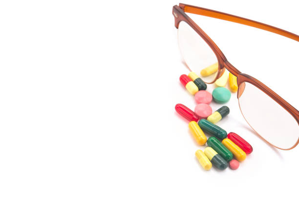 istock Vision glasses and pills vitamins for improving the eyes 1143441541