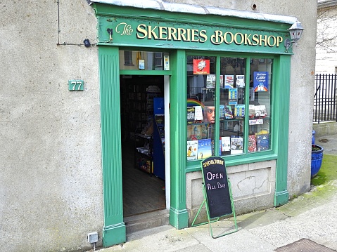 17th April 2019, Dublin, Ireland. Skerries Bookshop store on Skerries main street.