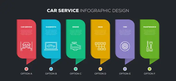 Vector illustration of Car Service Related Infographic Design