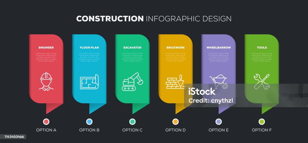 Construction Related Infographic Design Electrician stock vector