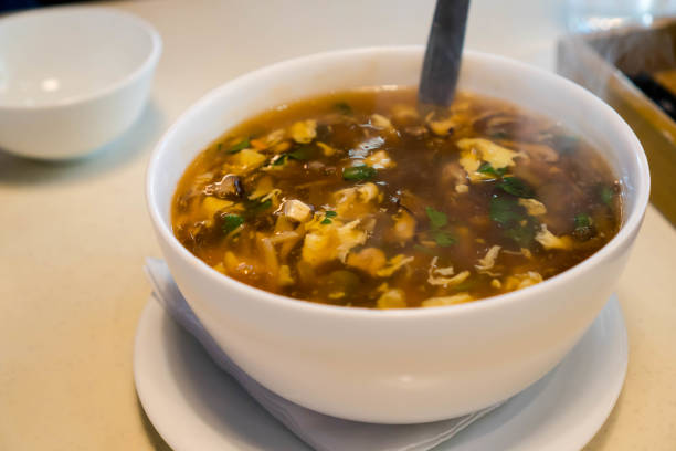 hot and sour soup hot and sour soup is one of famous Chinese soup that is popular served in south east Asian countries Hot and Sour Soup stock pictures, royalty-free photos & images