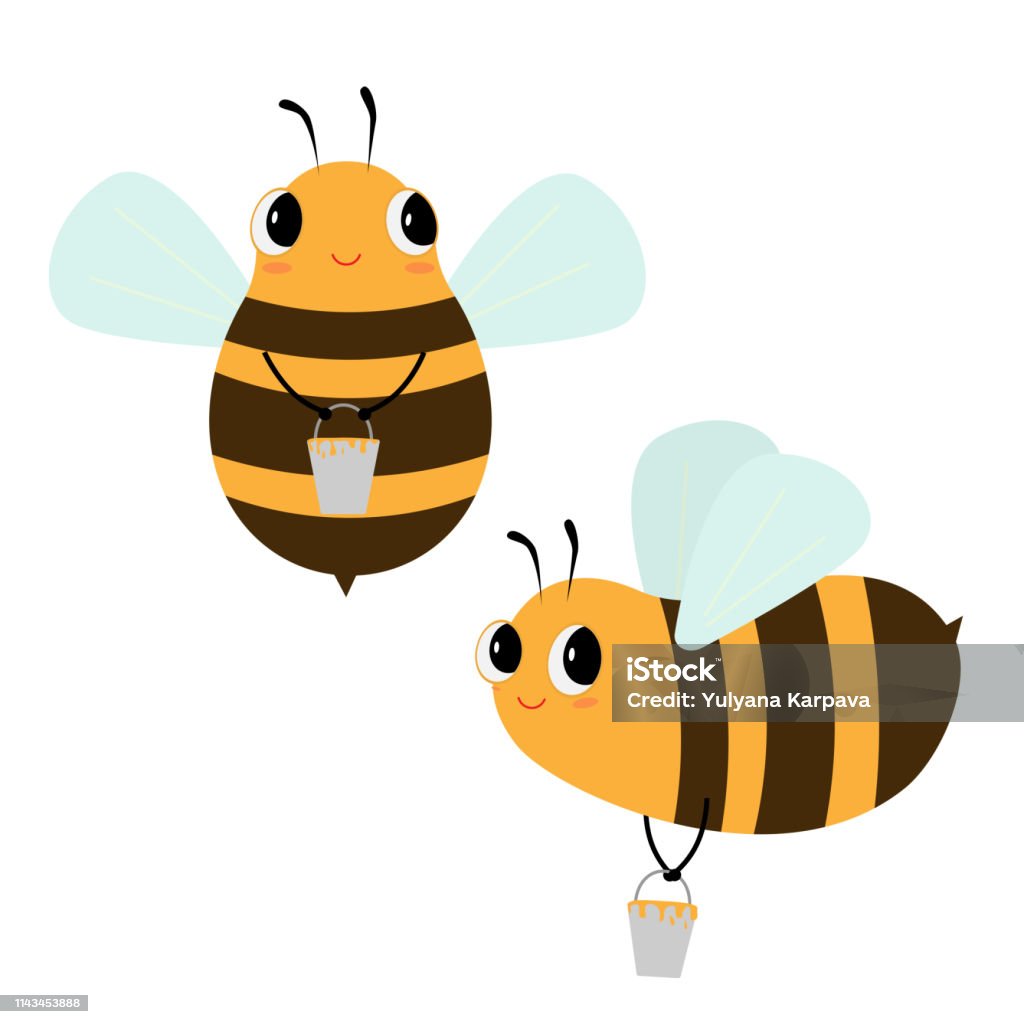 Những Con Ong Dễ Thương Hài Hước Hạnh Phúc Bay Với Mật Ong Hình ...