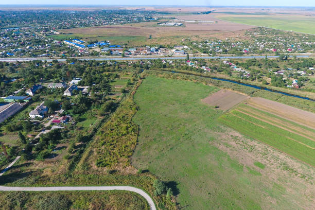 istock Top view of the small village 1143455044