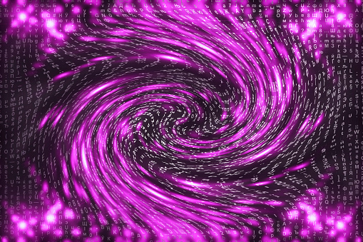 Pink Matrix Code Pink Matrix Digital Background Distorted Cyberspace Concept Characters ...