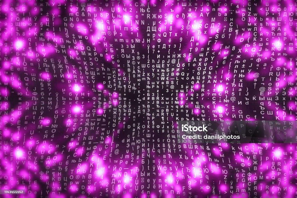 Computer Algorithm Picture Pink Pink Matrix Digital Background Abstract Cyberspace Concept Characters ...
