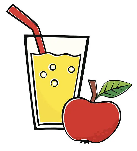 Vector illustration of Apple juice