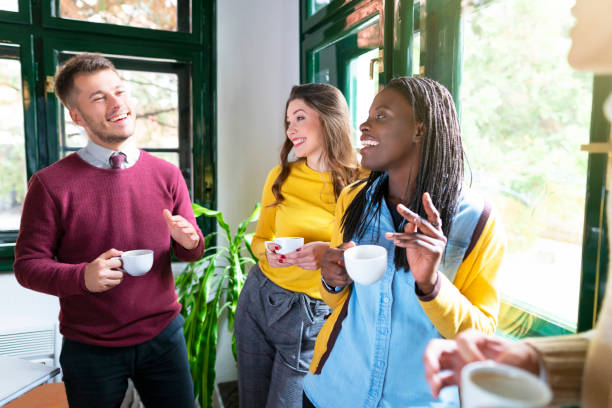 istock Coffee And Good Joking 1143461703