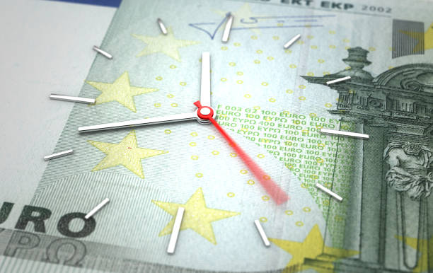 Time and European Euro. Time is money concept