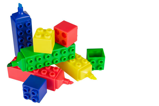 istock four multi-colored markers are scattered on a white background, the lids are open, the office concept 1143463166