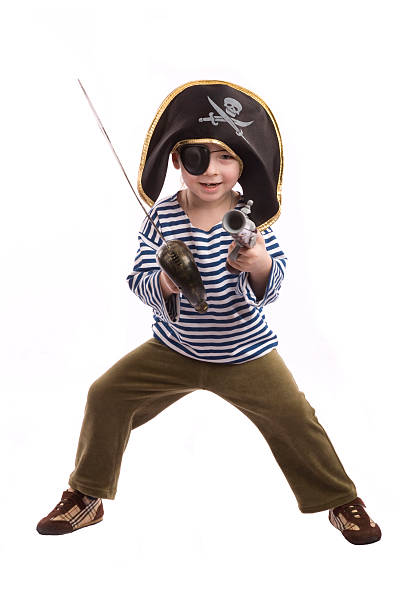 istock Little boy dressed in pirate costume 114346327