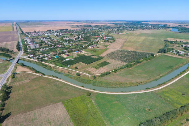 istock Top view of the small village 1143463368