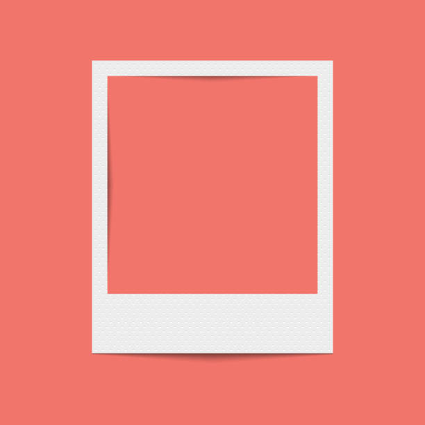 Vector realistic blank photo frame Vector realistic blank photo frame instant print transfer stock illustrations