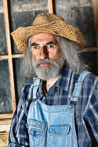 Portrait Of A Hillbilly Stock Photo - Download Image Now - 60-69 Years