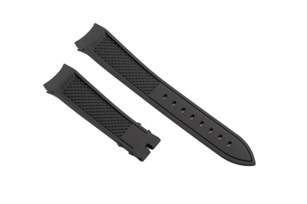 istock Black, rubber watchband isolated on white background. 1143477221