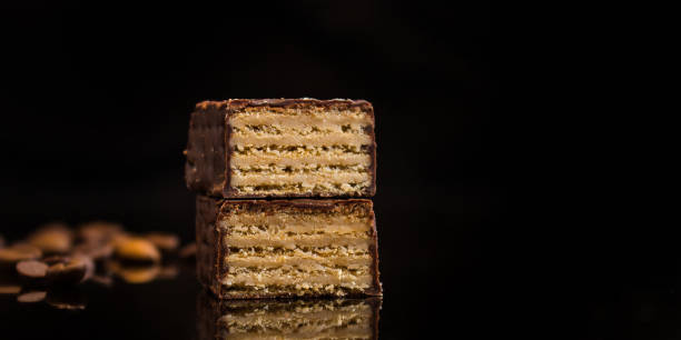 istock candies waffles chocolate filled (cream filling). food background. top view 1143479239