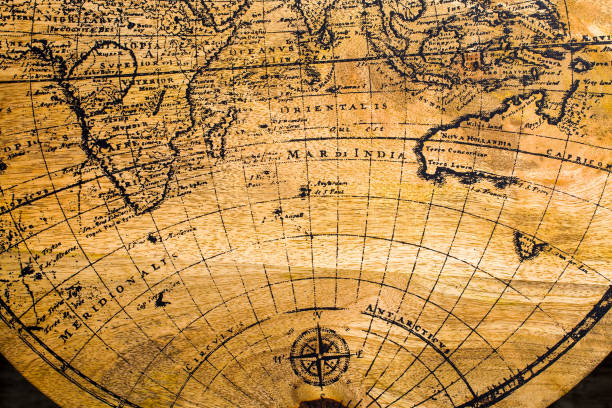 istock Old Geographic Map of the World 1143479900