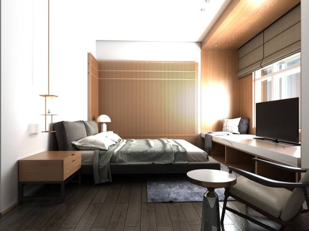 istock 3d render of modern bedroom 1143480473