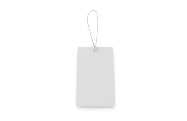 istock Blank plastic traveln number luggage identifier tag, mock up template on isolated white background, 3d illustration 1143480631