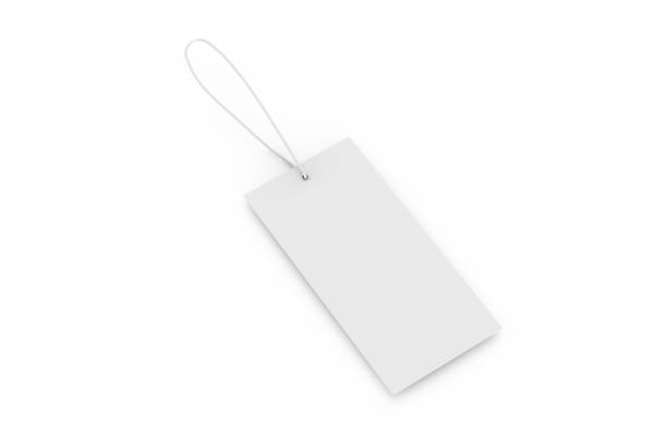 istock Blank plastic traveln number luggage identifier tag, mock up template on isolated white background, 3d illustration 1143480665