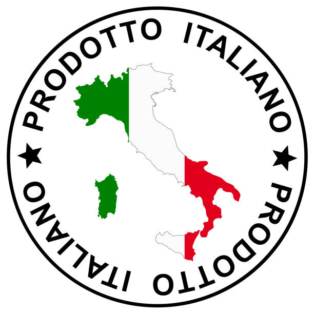 illustrazioni stock, clip art, cartoni animati e icone di tendenza di patch " prodotto italiano " - made in italy