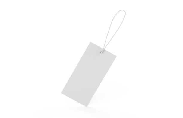 istock Blank plastic traveln number luggage identifier tag, mock up template on isolated white background, 3d illustration 1143481413