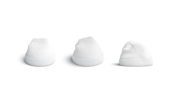 istock White beanie mock up set, side, front and back view 1143484372