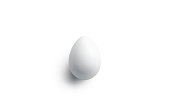 Clear blank white easter egg mockup, front view