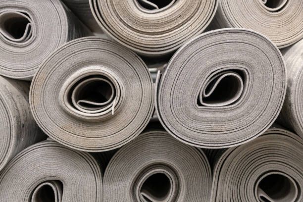 istock Close up roll of car insulation polyester fiber or felt background 1143484942